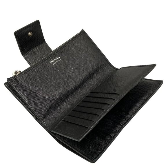 PRADA - Black Saffiano Leather Hardware Bifold Wallet 373-080625 - Picture 10 of 13